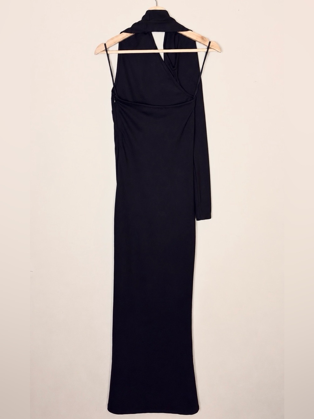 Marcella NYC Manhattan One Shoulder Gown European Ponte Open Back Halter Small - Picture 11 of 16